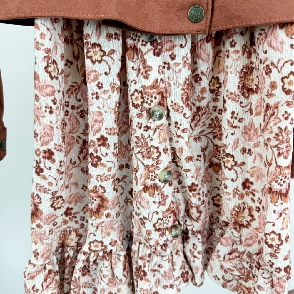 Nicole Miller Tan 2 pieces Jacket and Floral Dress